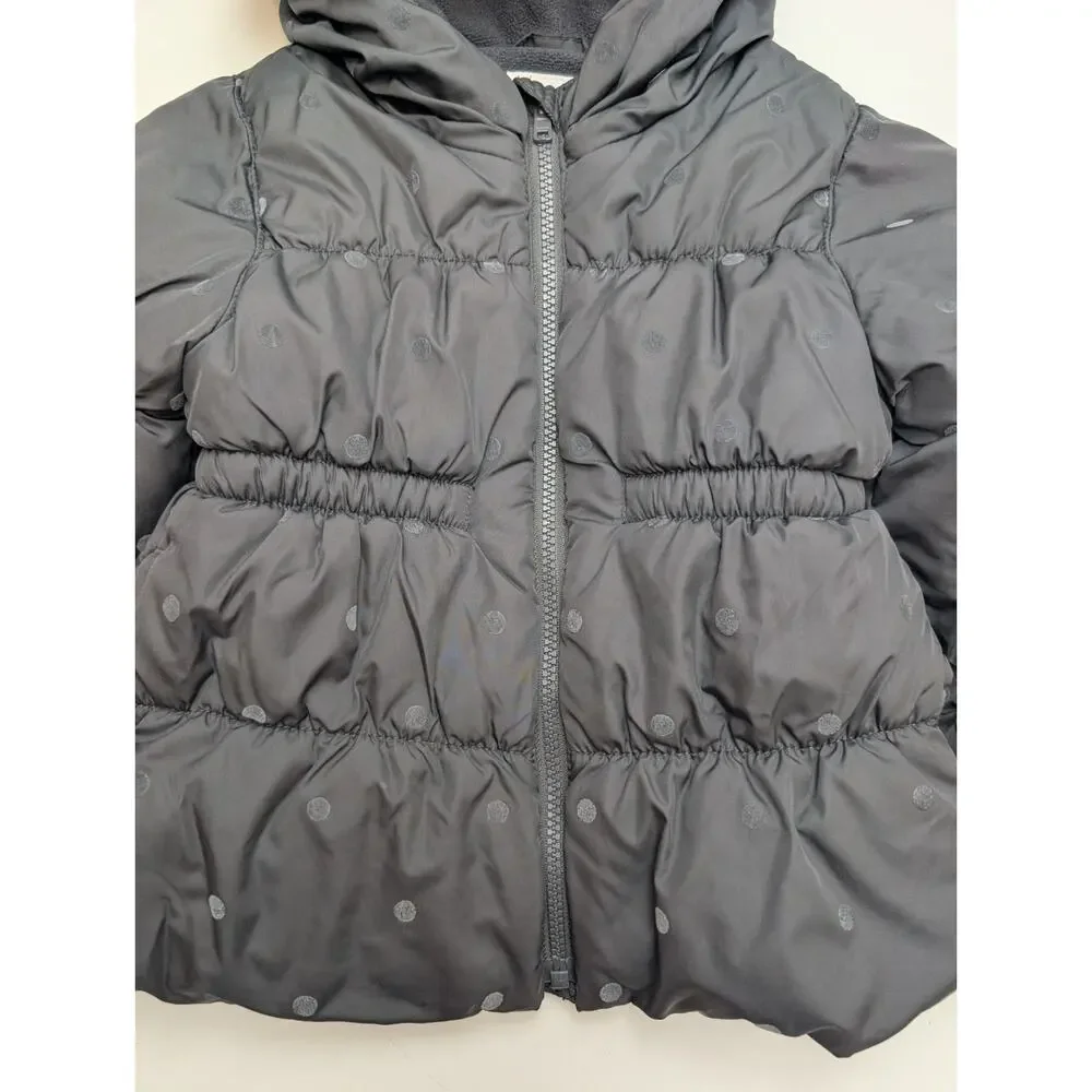 Girl’s Puffer Jacket Old Navy Polka Dot Design Size 5T Polyester Frost Free Warm